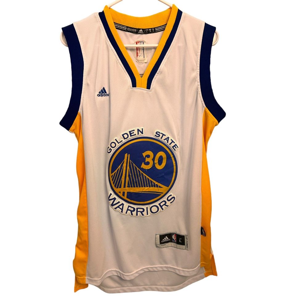 100% Authentic Stephen Curry Adidas  NBA Finals Warriors Jersey Size L Mens